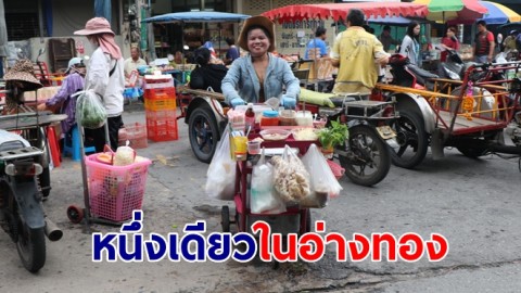 รถเข็นมินิขายก๋วยเตี๋ยวหมูน้ำตก หนึ่งเดียวในอ่างทอง  ไม่หวั่นทางแคบแค่ไหนก็ไปได้  