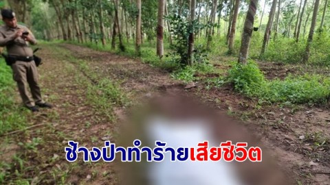 ชายวัย 60 กรีดยาง ถูกช้างป่าไล่เหยียบเสียชีวิต ต่อหน้าภรรยา